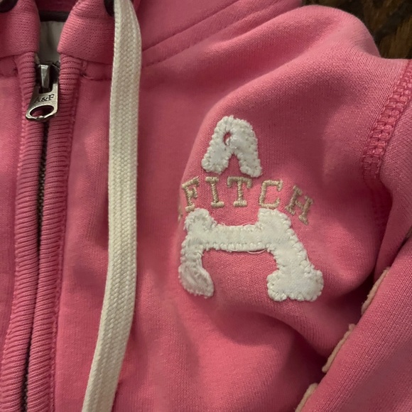 Abercrombie & Fitch Pink Y2K Zip-Up Hoodie with Logo - Picture 2 of 5